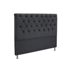 Cabeceira Cama Box Estofada Casal Embaixatriz Plus Suede Cinza - Simbal