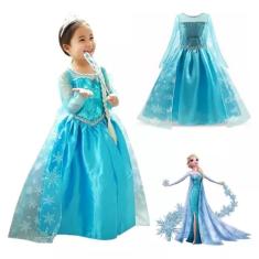 Vestido Infantil Princesa Frozen Elsa Fantasia Para Menina Cosplay Carnaval Festas Infantil Temáticas