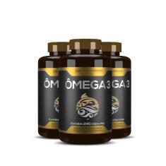 3x omega 3 oleo de peixe premium 240caps hf suplementos