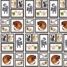 Papel De Parede Porta Retrato Gatos Adesivo Decorativo