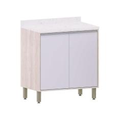 Balcão De Cozinha Com Tampo 80cm 2 Portas Art Luciane Móveis Pátina-ci