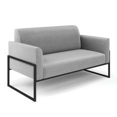 Sofá Namoradeira Base Industrial Alta Preto Marisa Suede D03 - DRossi 