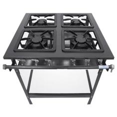 Fogão 4 Bocas 2 Duplas Stand Metal Brey Baixa Pressão 104-2D