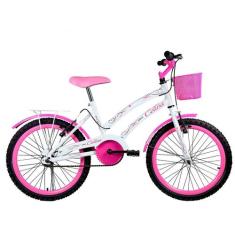 Bicicleta Infantil Aro 20" Colli Celina Branco com Cestinha Freio V-Br