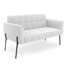 Sofá Namoradeira 2 Lugares Pé Ferro Pto Elisa Bouclê Off White D03 - D'Rossi