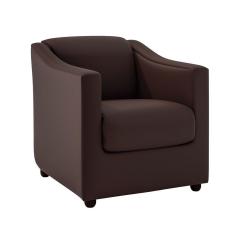 Poltrona Tyda Fixa com Apoio para os Braços Courino Marrom Matrix