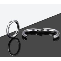 Brinco Falso De Pressão Argola Aço redondo Articulada 1 par