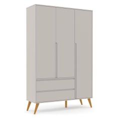 Guarda Roupa Infantil 3 Portas e 2 Gavetas Retrô Clean - Matic Móveis