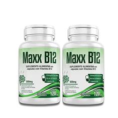 Vitamina B12 2x 120 Cápsulas Maxx B12 Metilcobalamina Vegano