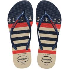 Chinelo Casual Feminino Dedo Borracha Havaianas Slim Nautical
