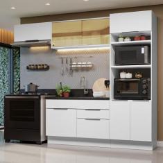Armário de Cozinha Completa 270cm Branco Stella Madesa 08, Branco