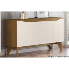 Buffet de Sala Jantar Quartzo c/ 4 Portas Nature/Off White - Henn