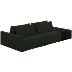 Sofá Ilha Modular Para Sala 232cm com Puff Dublin K01 Veludo Verde e S