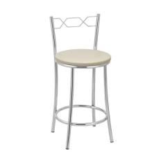 Kit 2 Banquetas Cromadas BC51C de Metal e Assento Espuma D15 Treparoni