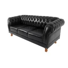 Sofá Chesterfield Capitonê 3 Lugares Duque Clássico Sala Recepção Barb