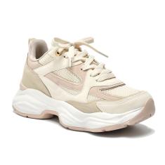 Tênis Via Marte Casual Jogging Feminino Cor Bege  - 36