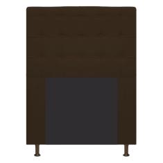 Cabeceira Estofada 90 Cm Solteiro Com Botonê Suede Marrom