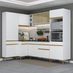 Cozinha Completa De Canto Veneza Gw Mp2050 Com Armário E Balcão Branca