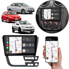 Kit Multimidia Android Carplay Gol G5 2008 a 2012 7Pol Câmera e Moldur