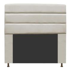 Cabeceira Estofada Turim 160 cm Queen Size Suede Bege - ADJ Decor