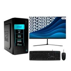 PC Completo eFacini, Intel Core i7, 16GB, RAM SSD Monitor 24 polegadas
