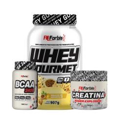 Kit Whey Protein Gourmet Pote + Creatina 300g + BCAA 100 cáps - FN For