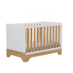Berço Mini Cama 3 em 1 Americano MDF Popy Retrô Móveis Peroba, Branco 