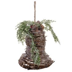 Enfeite para Pendurar Sino de Natal com Galhos - 21cm x 15cm