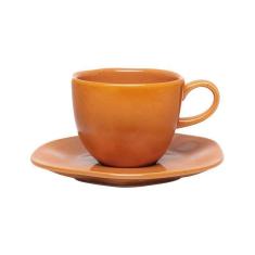 Conjunto De 6 Xícaras Grandes 220Ml Com Pires Ryo Papaya