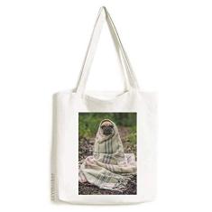 Bulldog Bolsa de lona para fotografia de animais de estimação, bolsa de compras casual