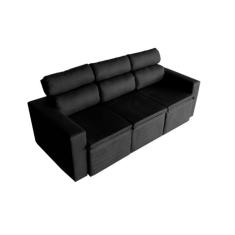 Sofá 3 Lugares Retrátil e Reclinável Hanôver II Suede Preto 210 cm