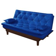 Sofa Cama Caribe 3 Lugares Reclinavel Base Em Madeira Revestido Couro Sintetico