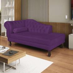 Diva Recamier Dora 130cm Lado Direito Suede Roxo