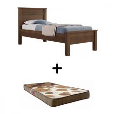 Cama de Solteiro com Colchão 88 Barcelona Cacau Conquista