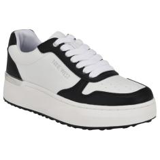 Nine West Tênis feminino Calpha, Branco/Preto 145, 36