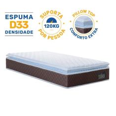 Colchão de Espuma D33 Pillow Top Comfort Luxo Solteiro 88cm