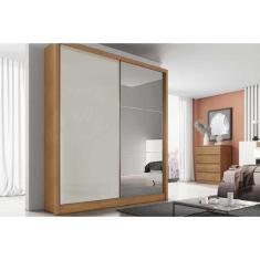 Guarda Roupa Solteiro 2 Portas de correr e 3 Gavetas c/Espelho Thor Pl