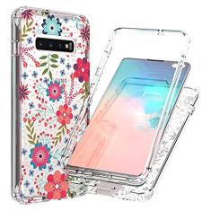 Vokuha Capa para Galaxy S10 Plus (não serve para S10 5G), capa para Samsung S10 Plus para meninas, linda capa protetora de TPU transparente floral transparente à prova de choque para Samsung Galaxy