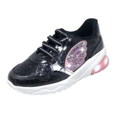 Tênis Infantil Menina Luz Conforto Brilho Verniz Molekinha