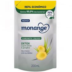 Sabonete Líquido Monange Detox Capim Limão e Gengibre Refil 200ml