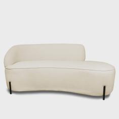 Sofá 2 Lugares Orgânico 140cm Pé Ferro Pto Morgan Bouclê Bege L01 - D'Rossi