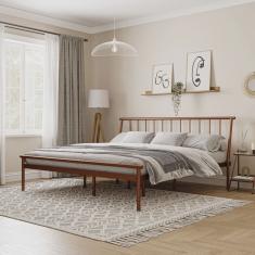 Cama King em Aço Begônia CabeCasa MadeiraMadeira