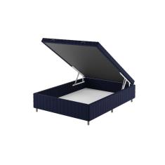 Base Box Baú Casal Ibiza 35cm 1,88m 1,38m Turkey Azul