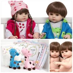 Boneca Reborn Gêmeos Recém Nascidos Casal + Vários Itens - Cegonha Reb