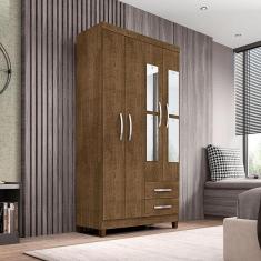 Guarda Roupa Solteiro Ambiente Modena Com Espelho 4 Portas Malbec - Incorplac