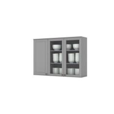 Armário Aéreo 3 Portas 120cm Emily Espresso Móveis