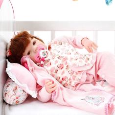 Boneca Bebe Reborn Eloise Cegonha Reborn Dolls Mais 9 Acessórios 48cm