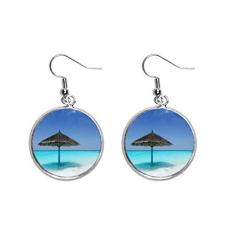 Brinco feminino com pingente de orelha de árvore verde Ocean Beach