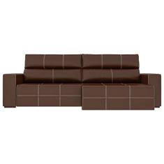 Sofá Retrátil 204cm Nero Couro Marrom - Gran Belo