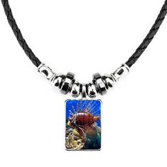 DIYthinker Colar Ocean Jellyfish Science Nature Picture Necklace Jewelry Torque Leather Rope Pendant